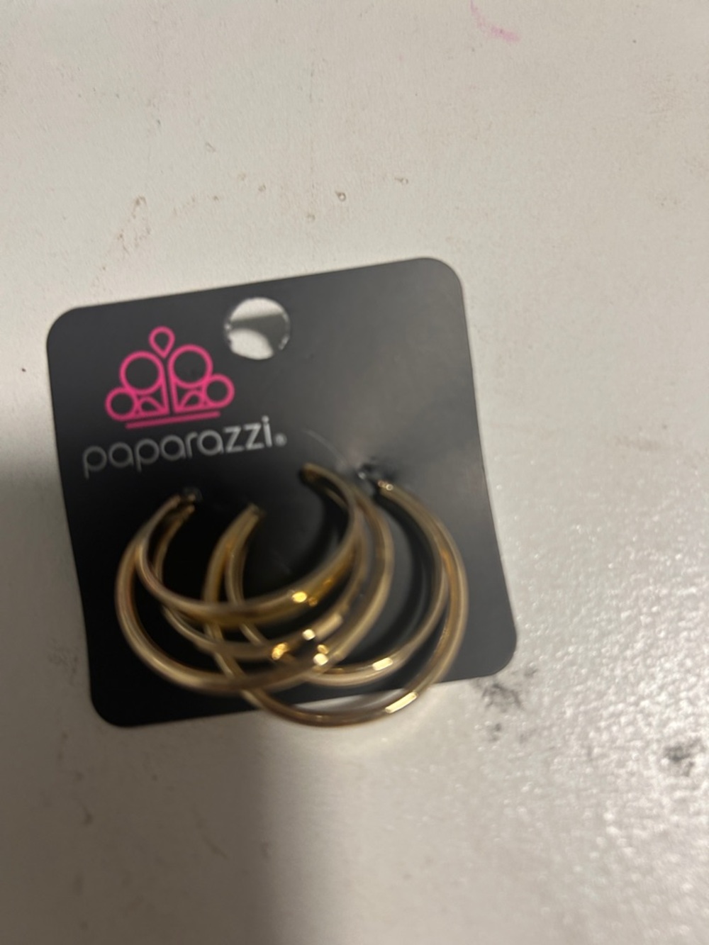 Paparazzi Shiny Gold Layered Hoop Earrings Set